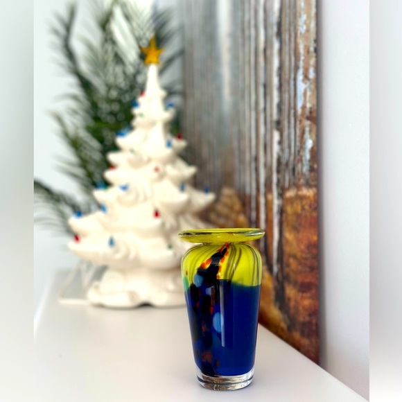 Vintage Glass Vase Czechoslovakia Glass Vase Atelier Jiri Beranek - Picture 1 of 15